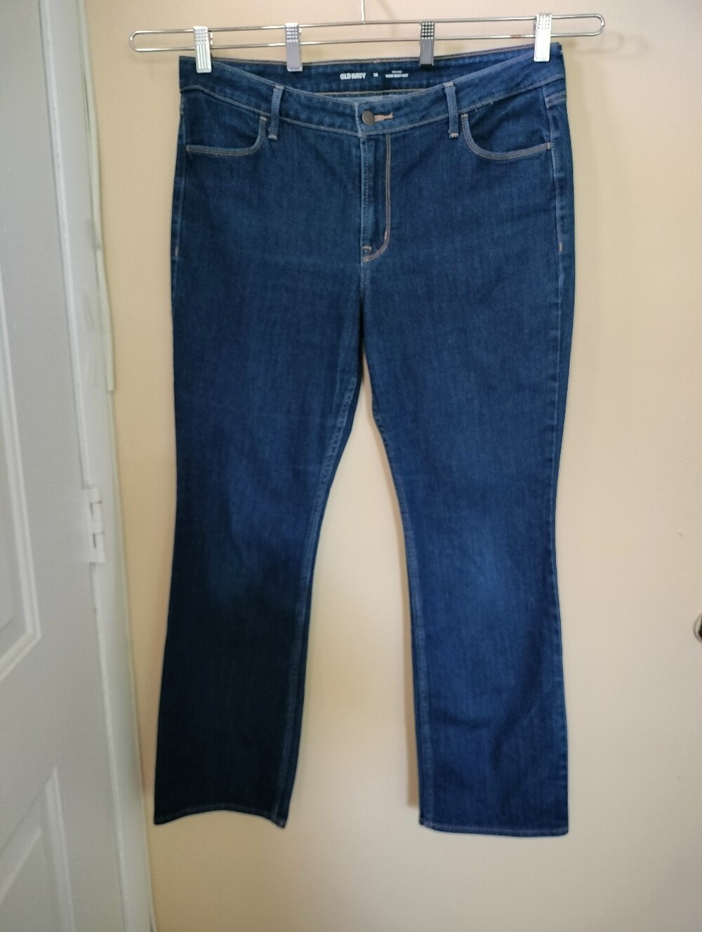 Old Navy Wow Boot-Cut Mid Rise Womens Dark Wash Denim Jeans 14 Western Stretch